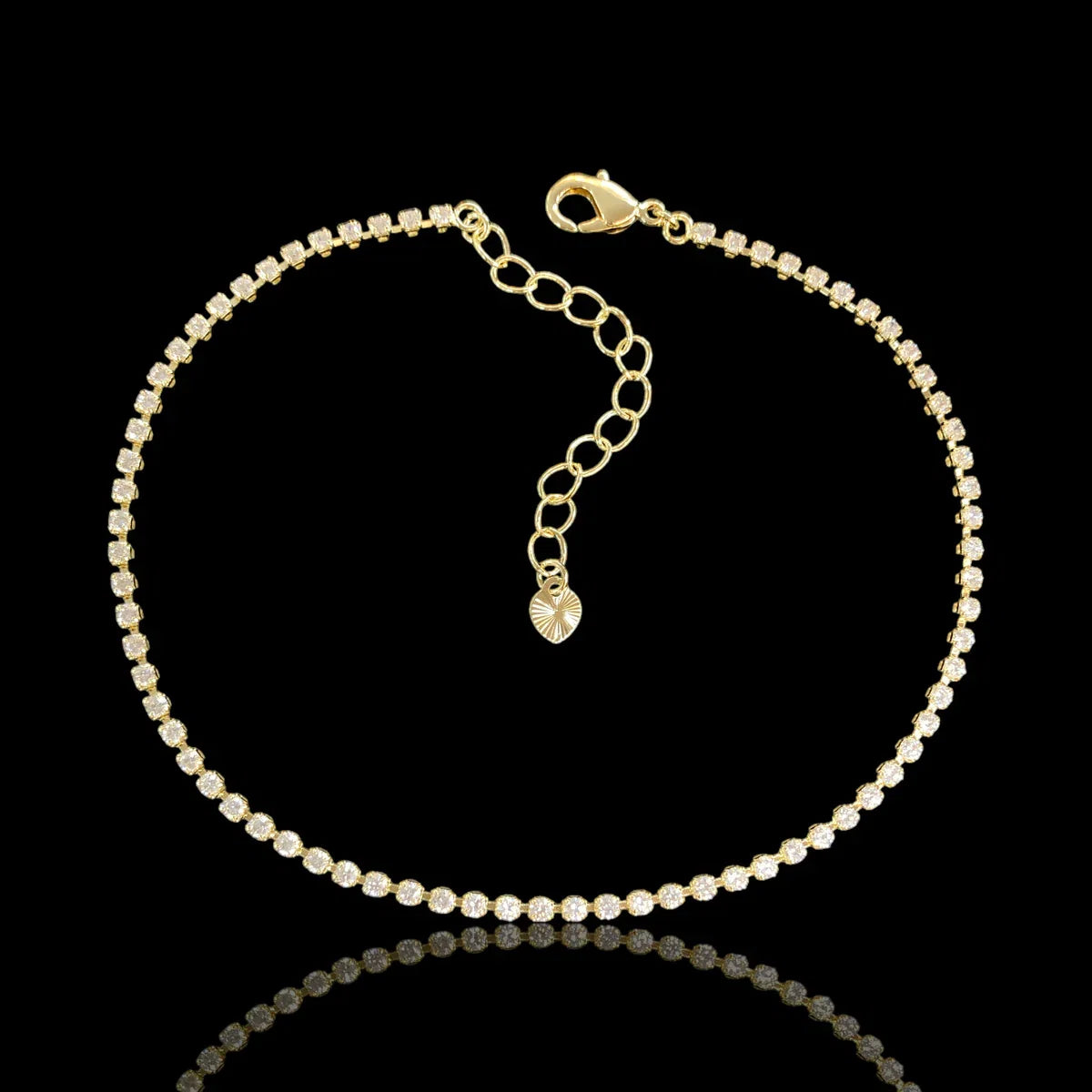 GOLD FILLED DAZZLING CUBIC ZIRCONIA ANKLET