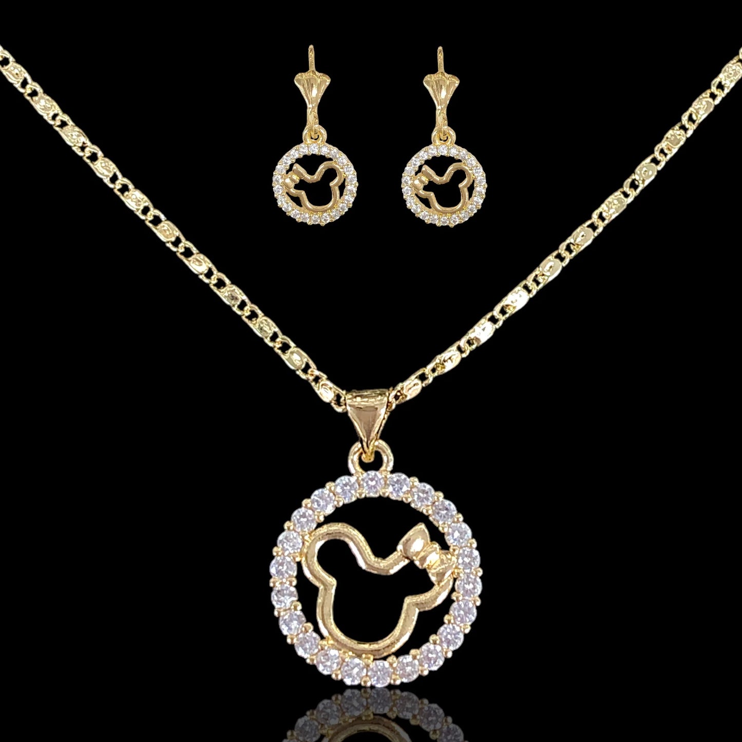 18K Gold Filled Baby Girl Teddy Bear Set