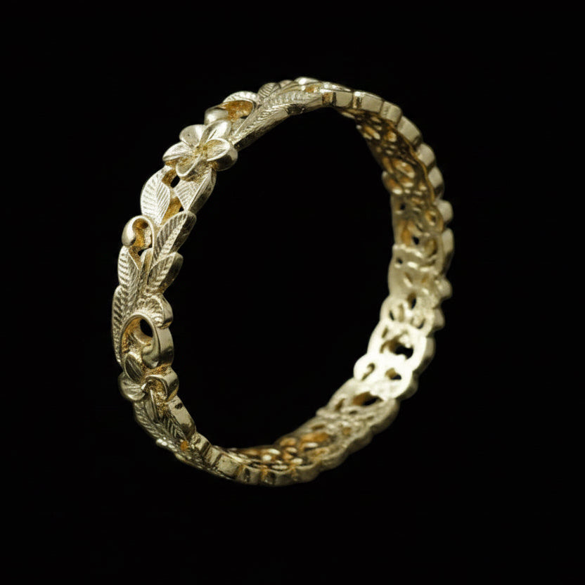 14K Gold Filled 3D CUT Hawaiian Bangle