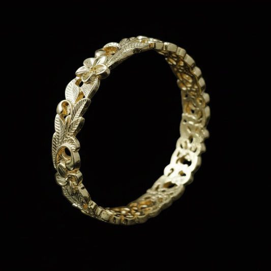 14K Gold Filled 3D CUT Hawaiian Bangle