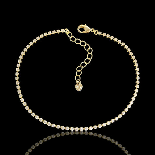 GOLD FILLED DAZZLING CUBIC ZIRCONIA ANKLET