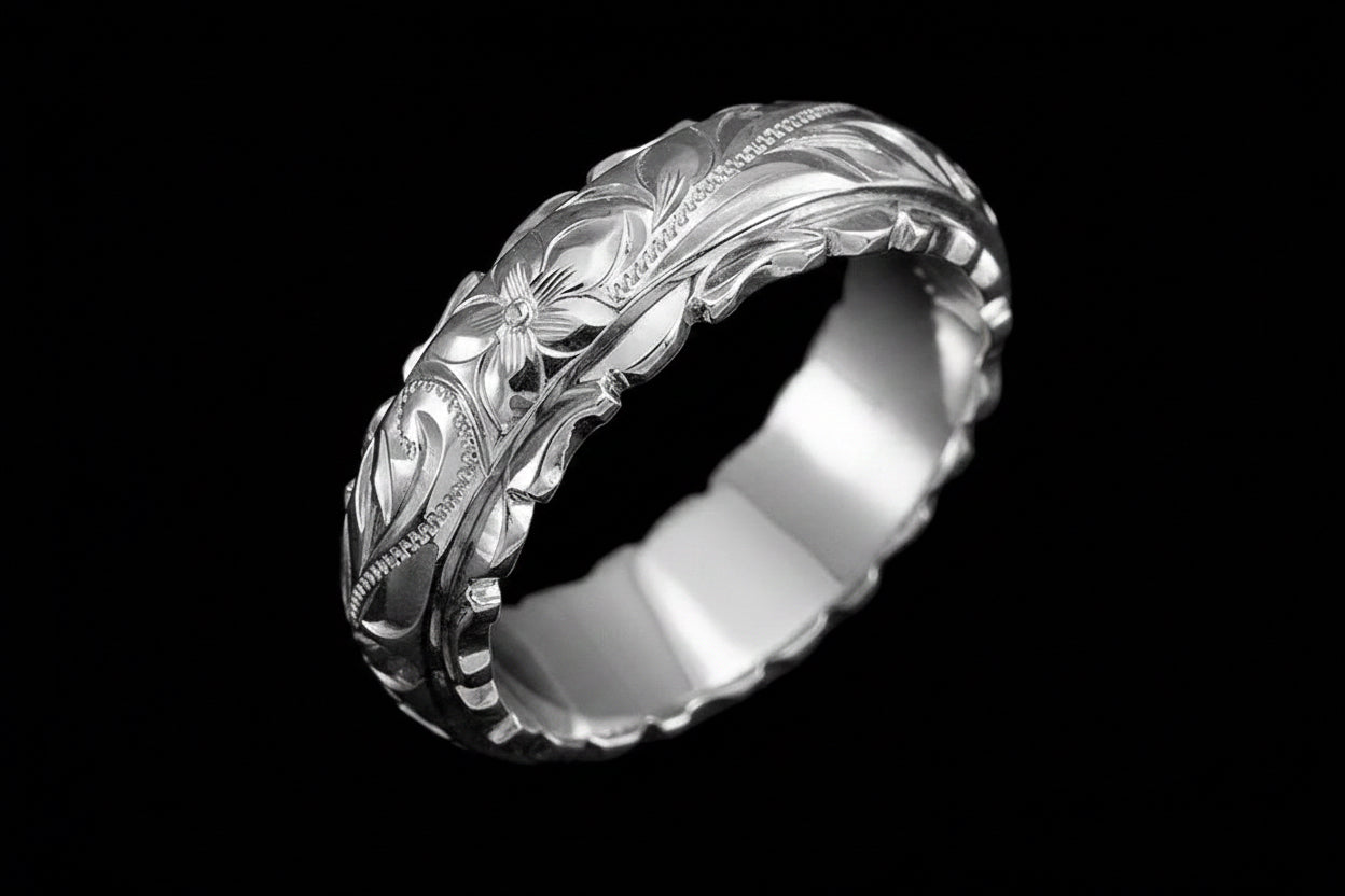 Hawaiian Plumeria Ring (gold & silver)