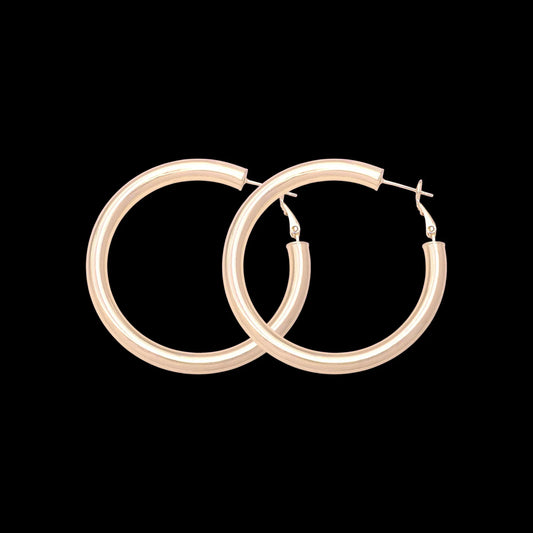 ITALIAN PLAIN HOOP EARRINGS