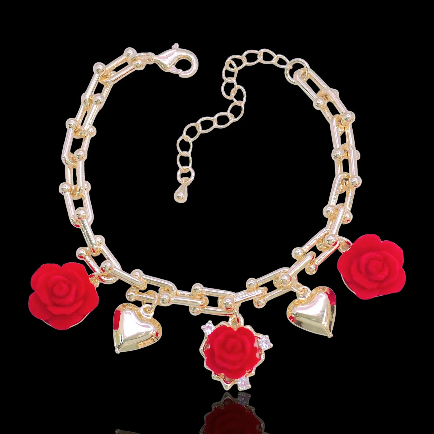 FRENCH CRIMSON ROSE ULINK BRACELET