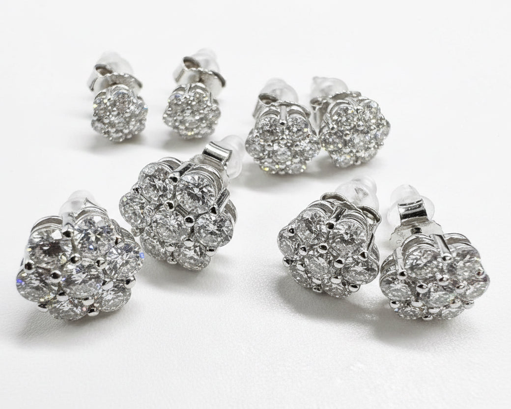 14K Moissanite 925 Sterling Silver Stud Earring