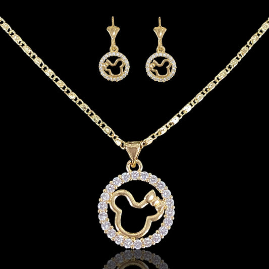 18K Gold Filled Baby Girl Teddy Bear Set