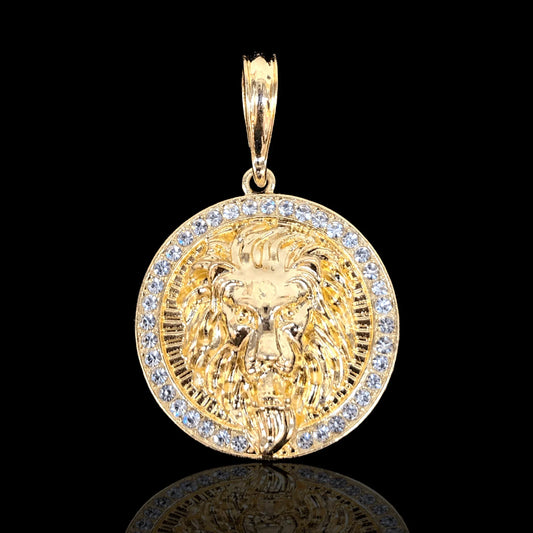 18K Gold Filled CZ Lion Pendant
